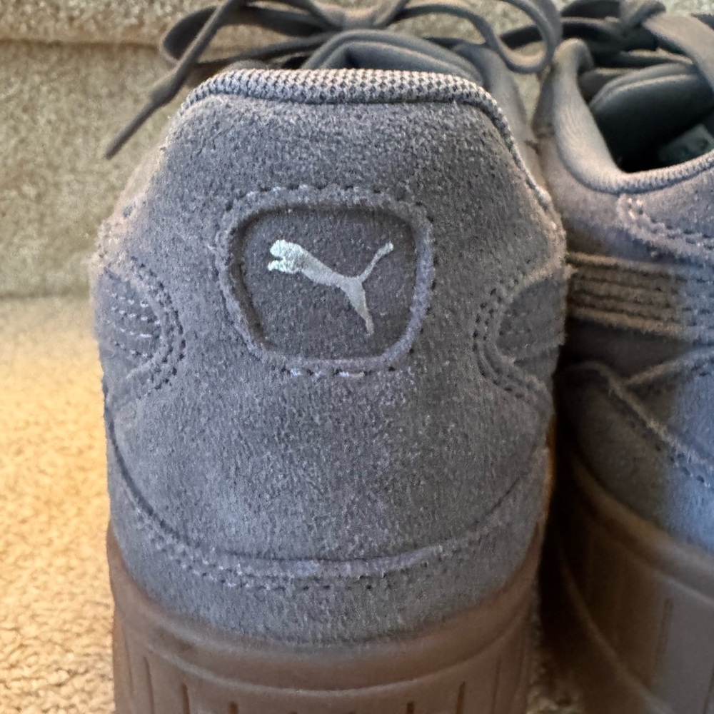 Priced to sell!
Puma women Charcoal and Brown Platform Sneakers, like NEW. - Picture 11 of 11